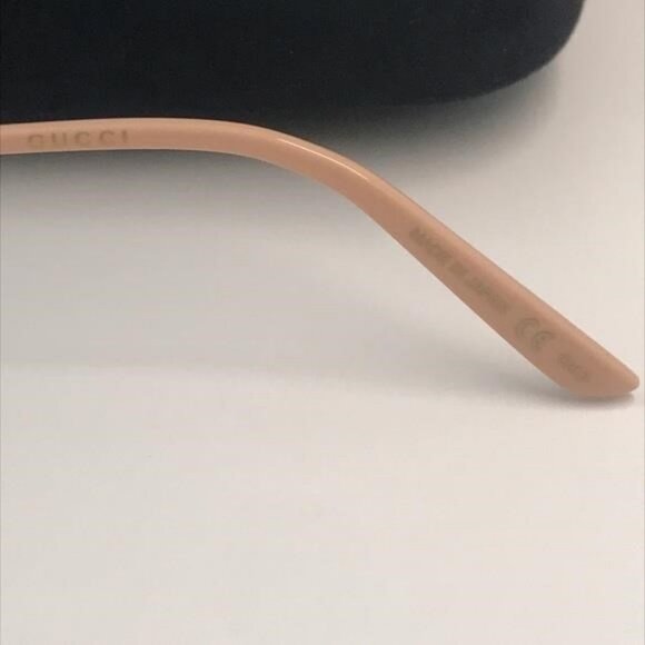 New Authentic Gucci GG0363S 001 Gold Flip-Up Rectangular Sunglasses Green Lenses - Picture 13 of 13